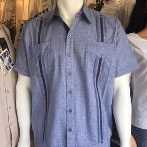 Guayabera Shirt Short Sleeve Fine Linen
